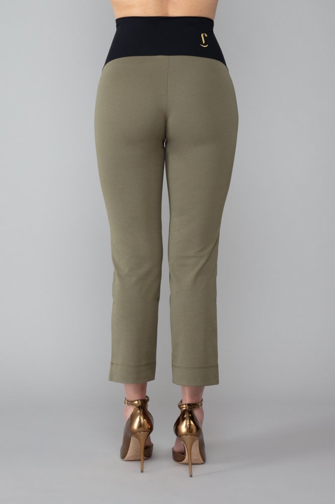 BB Trousers in Army Green with Baschina Waistband