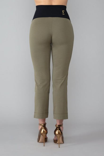 BB Trousers in Army Green with Baschina Waistband