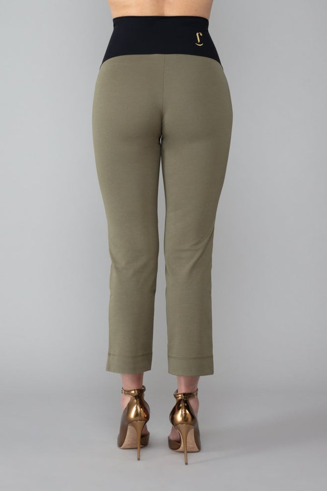 BB Trousers in Army Green with Baschina Waistband