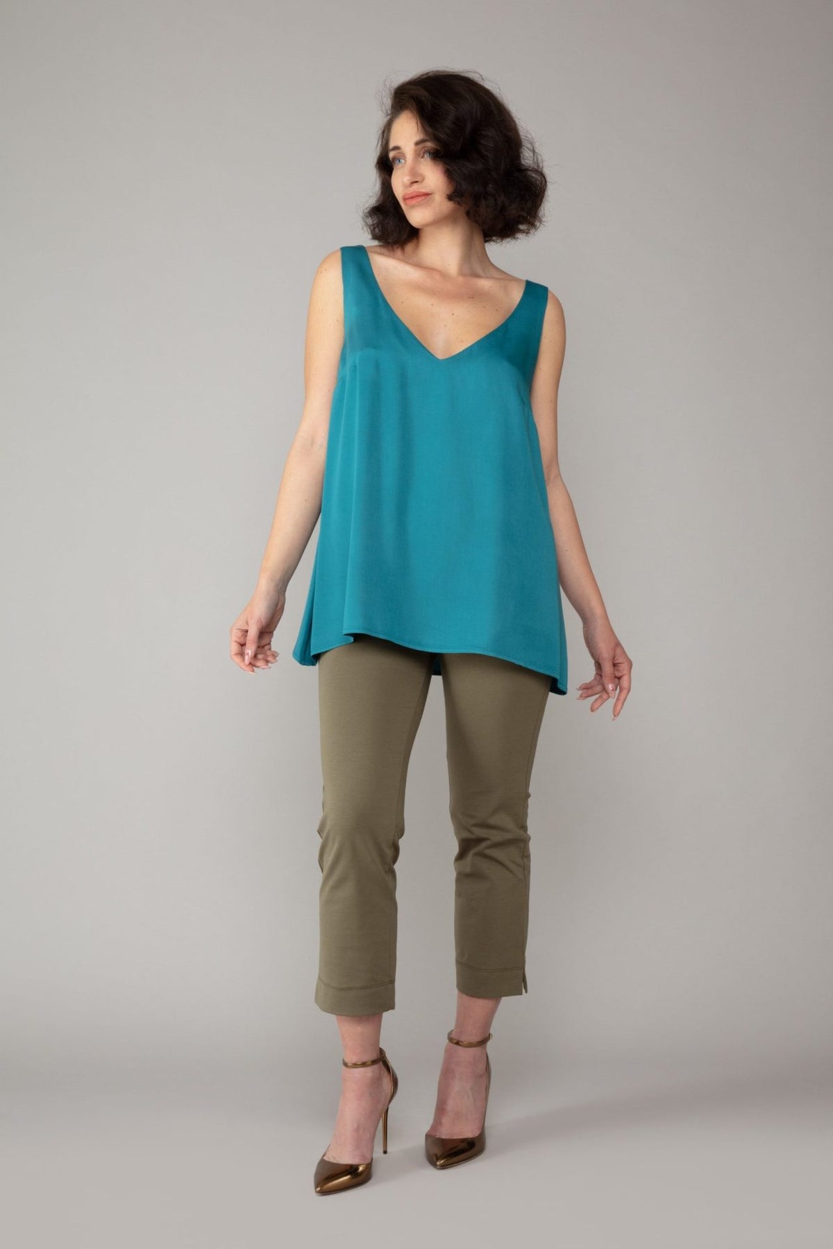 BB Trousers in Army Green with Baschina Waistband