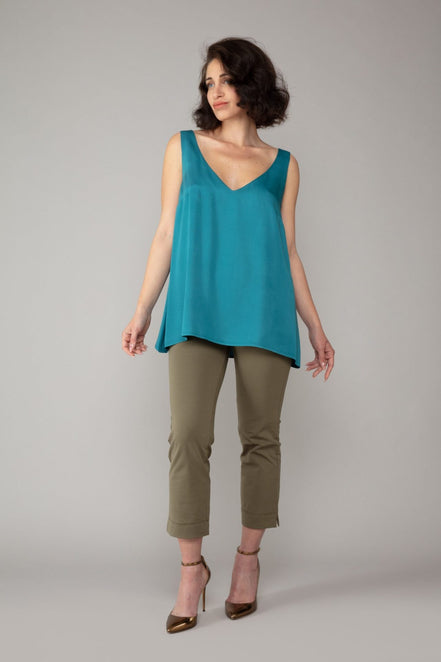 BB Trousers in Army Green with Baschina Waistband