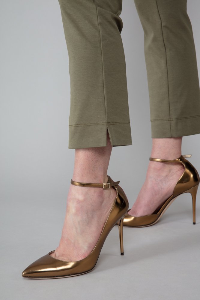 BB Trousers in Army Green with Baschina Waistband