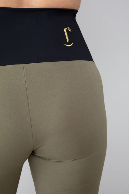 BB Trousers in Army Green with Baschina Waistband
