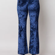 Panta Milano velluto blu con baschina