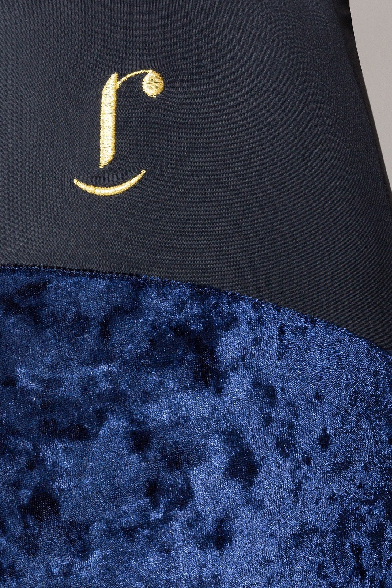 Panta Milano velluto blu con baschina