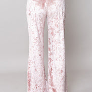 Firenze Trousers in Powder Pink Velvet with Baschina Waistband
