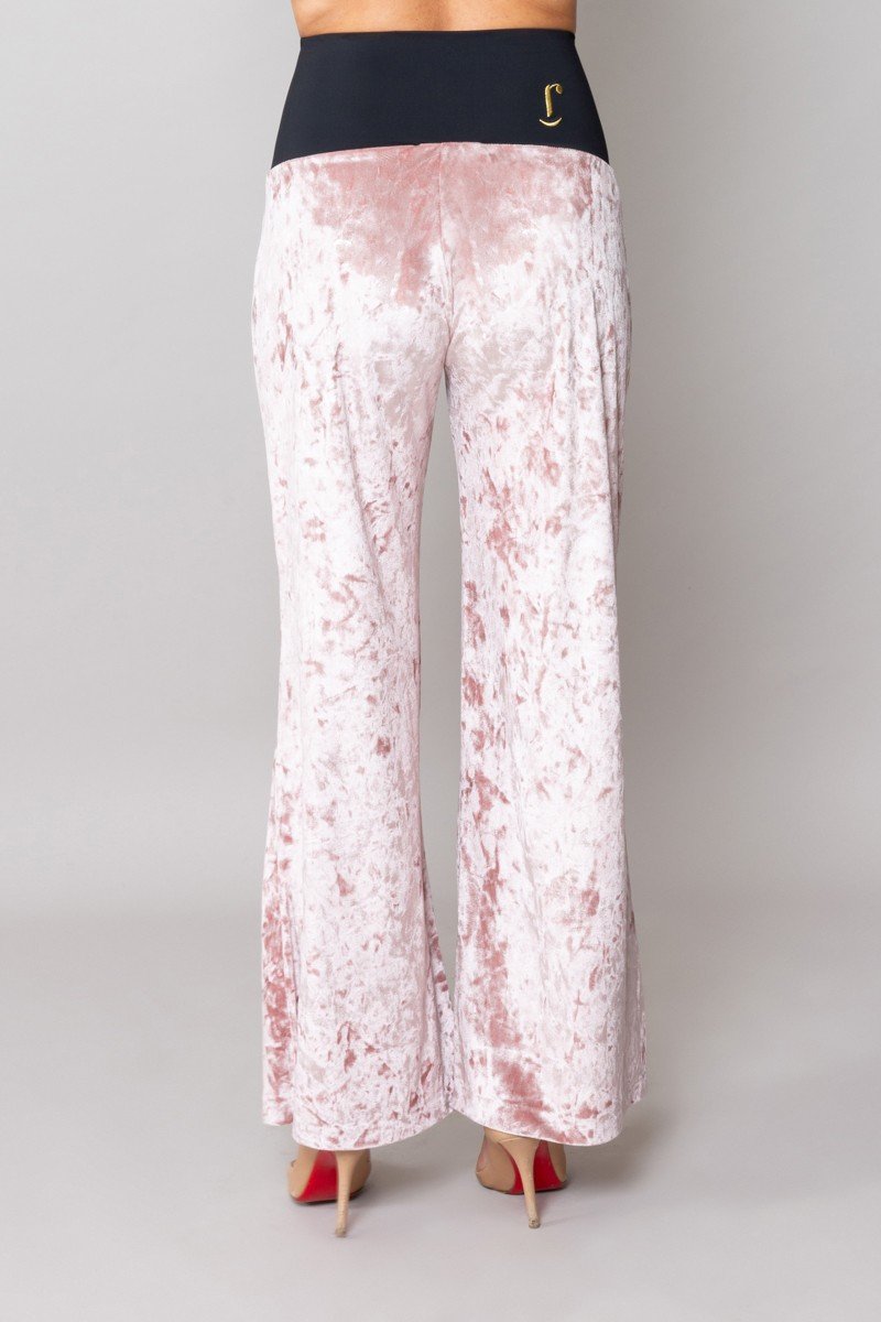 Firenze Trousers in Powder Pink Velvet with Baschina Waistband