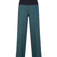 Panta Firenze gessato verde con baschina