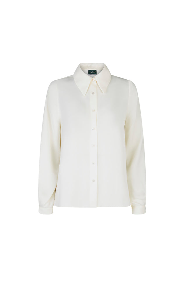 Camicia London techno satin avorio