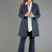 Procida Jacket in Washed Blue Pinstripe
