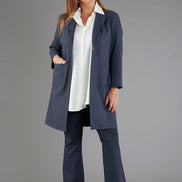 Procida Jacket in Washed Blue Pinstripe