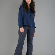 Camicia London techno satin blu
