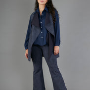 Gilet Barcelona gessato blu delavè