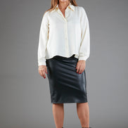 Camicia London techno satin avorio