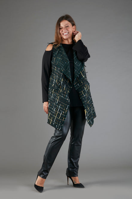 Gilet Barcelona bouclè verde