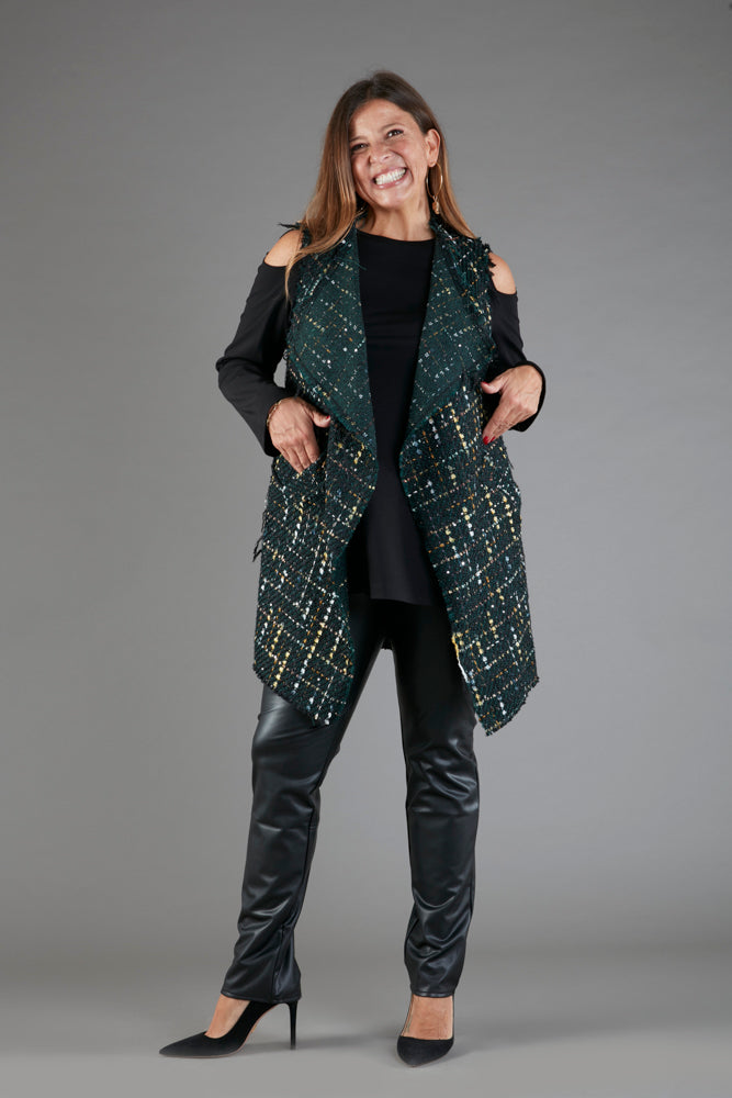 Panta Paris ecopelle nero con baschina