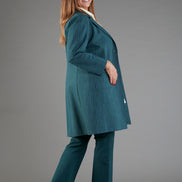 Procida Jacket in Green Pinstripe