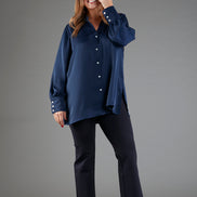 Camicia NY techno satin blu
