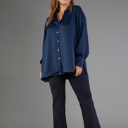 Camicia NY techno satin blu