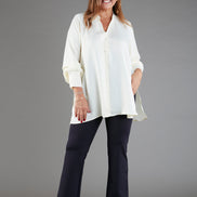Camicia NY techno satin avorio
