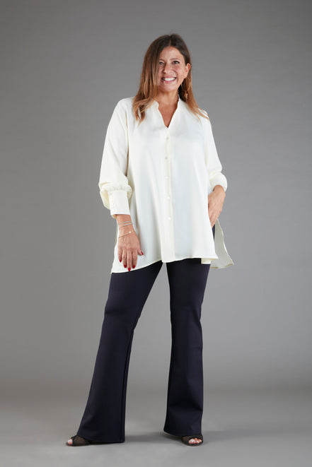 Camicia NY techno satin avorio