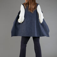 Gilet Barcelona gessato blu delavè