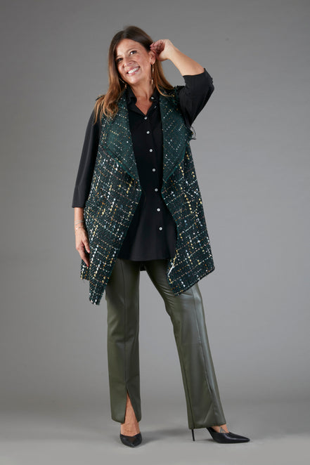 Gilet Barcelona bouclè verde