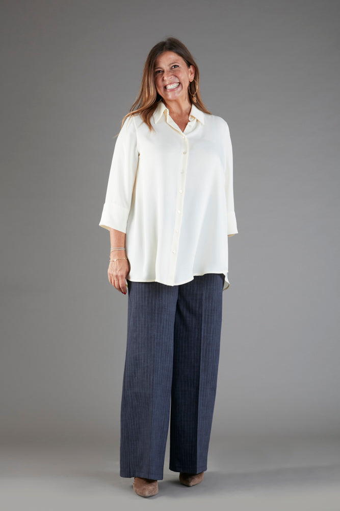 Camicia Milano techno satin avorio