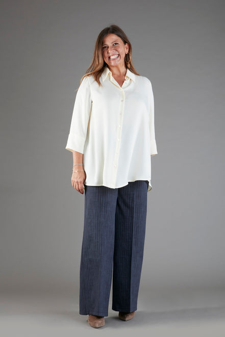 Camicia Milano techno satin avorio