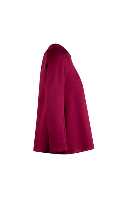 Maglia Sara felpa spalle scoperte scuba vino
