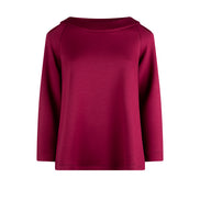 Maglia Sara felpa spalle scoperte scuba vino