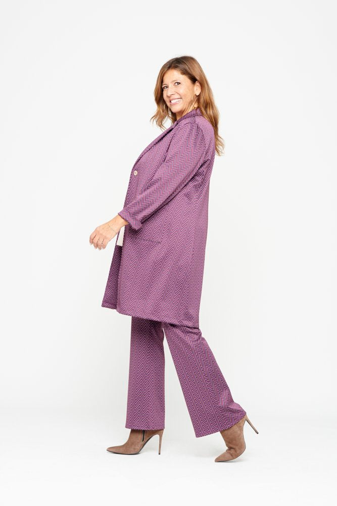 Panta Milano spina viola con baschina
