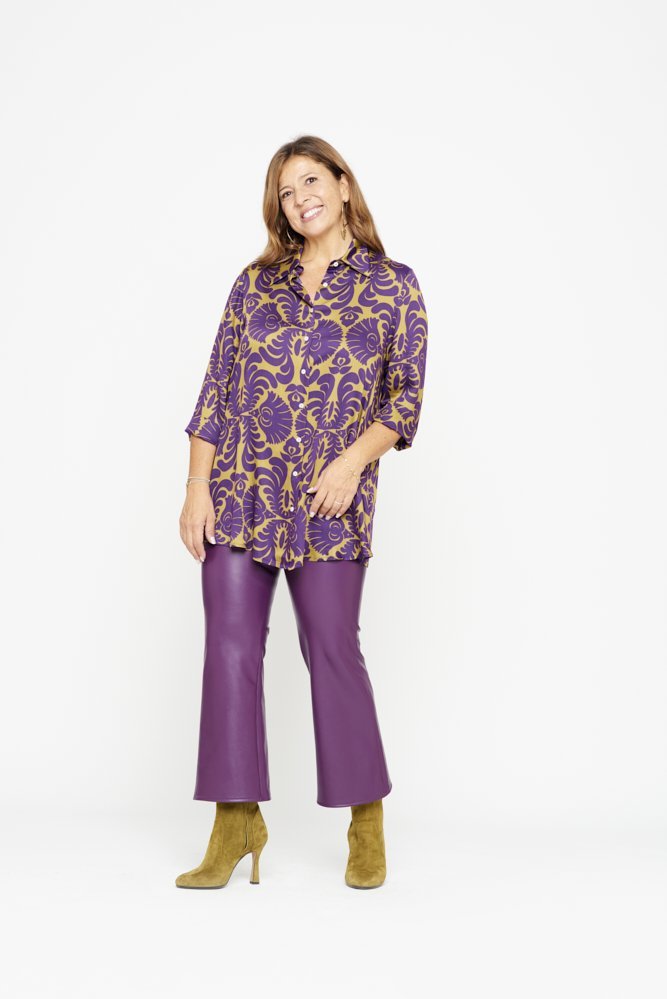Panta Salina in ecopelle viola