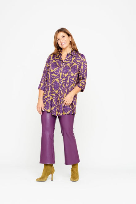 Panta Salina in ecopelle viola