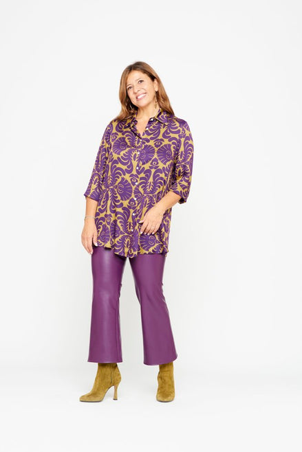 Panta Salina in ecopelle viola