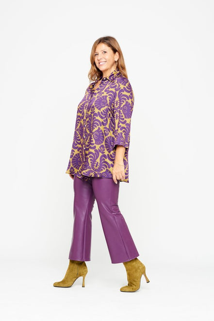 Panta Salina in ecopelle viola