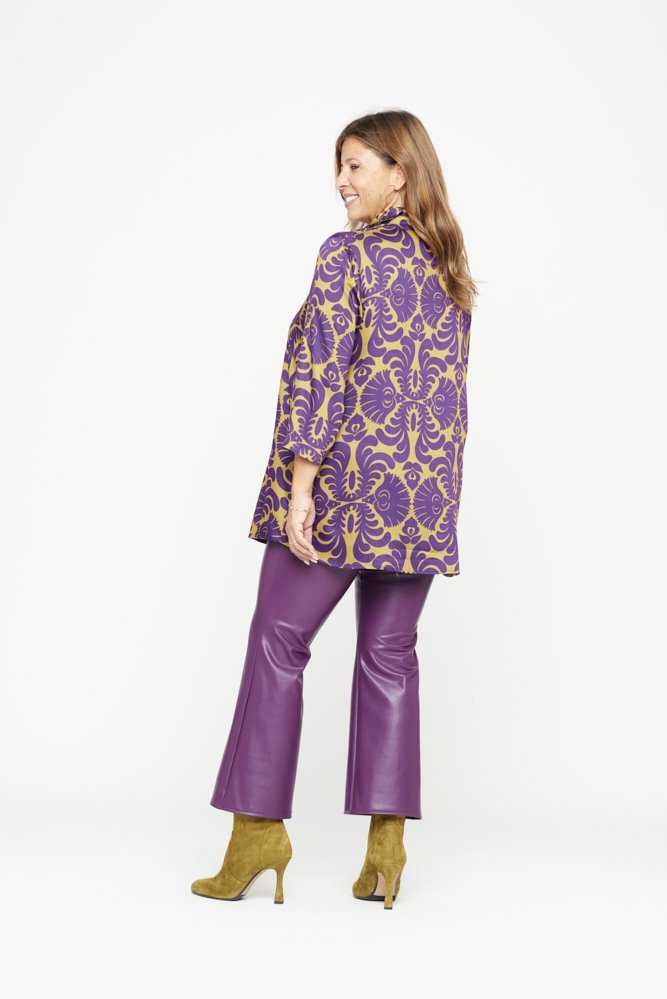 Panta Salina in ecopelle viola