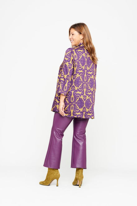 Panta Salina in ecopelle viola