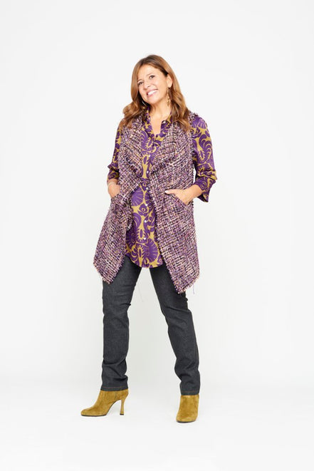 Gilet Barcelona bouclè viola