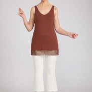 Top Lisa cioccolato con pizzo