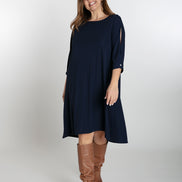 Torino Fluid Dress in Blue