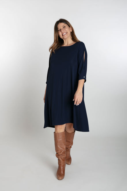 Torino Fluid Dress in Blue