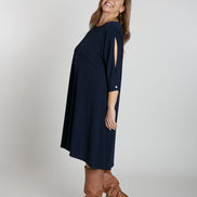 Torino Fluid Dress in Blue