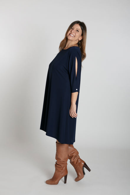 Torino Fluid Dress in Blue