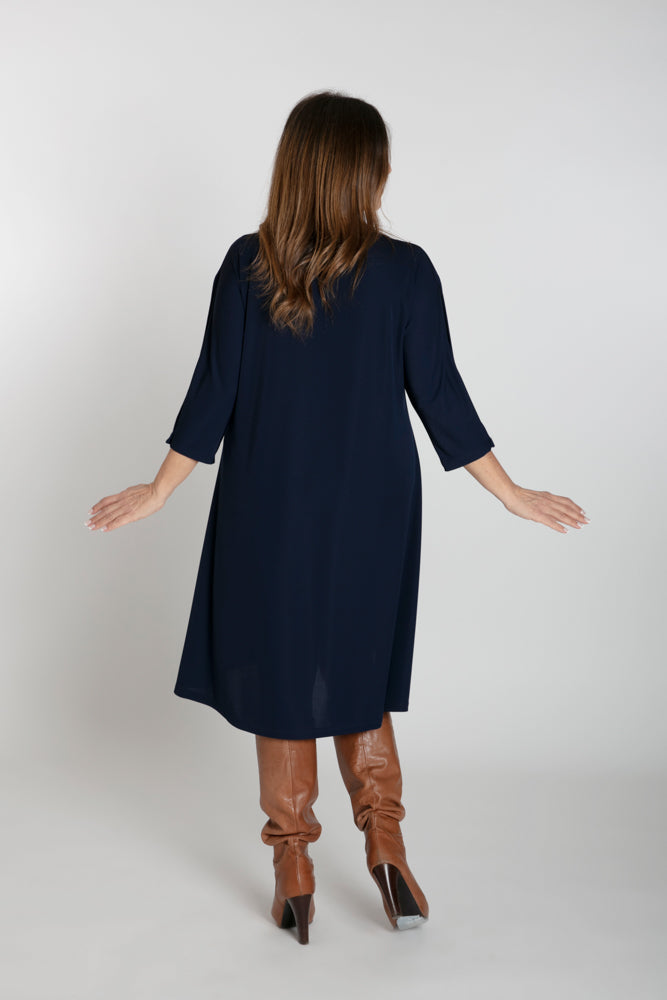 Torino Fluid Dress in Blue