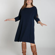 Torino Fluid Dress in Blue