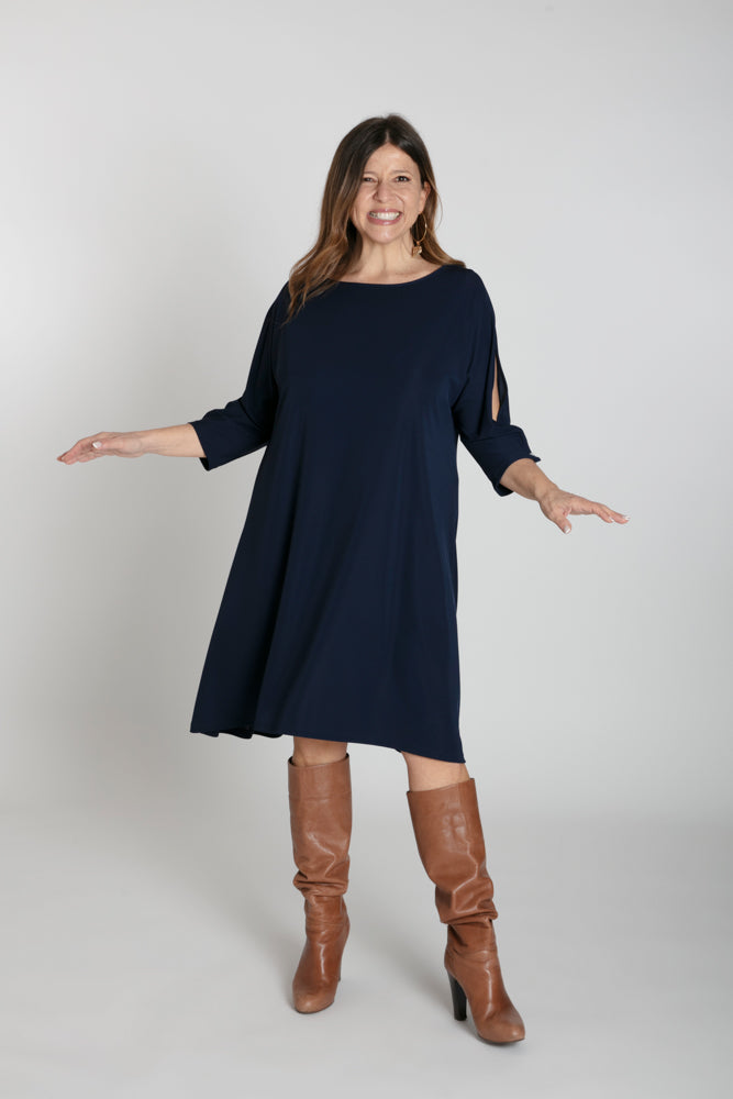 Torino Fluid Dress in Blue