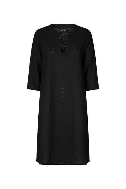 Bali Dress in Black Broderie Anglaise