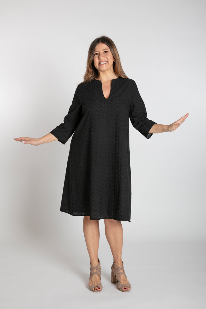 Bali Dress in Black Broderie Anglaise