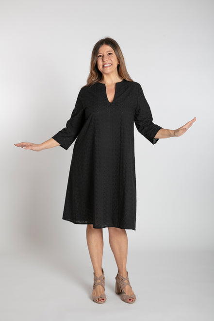 Bali Dress in Black Broderie Anglaise